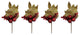 4 Pieces 9" Glitter Apple and Tea Leave Christmas Pick, Red
