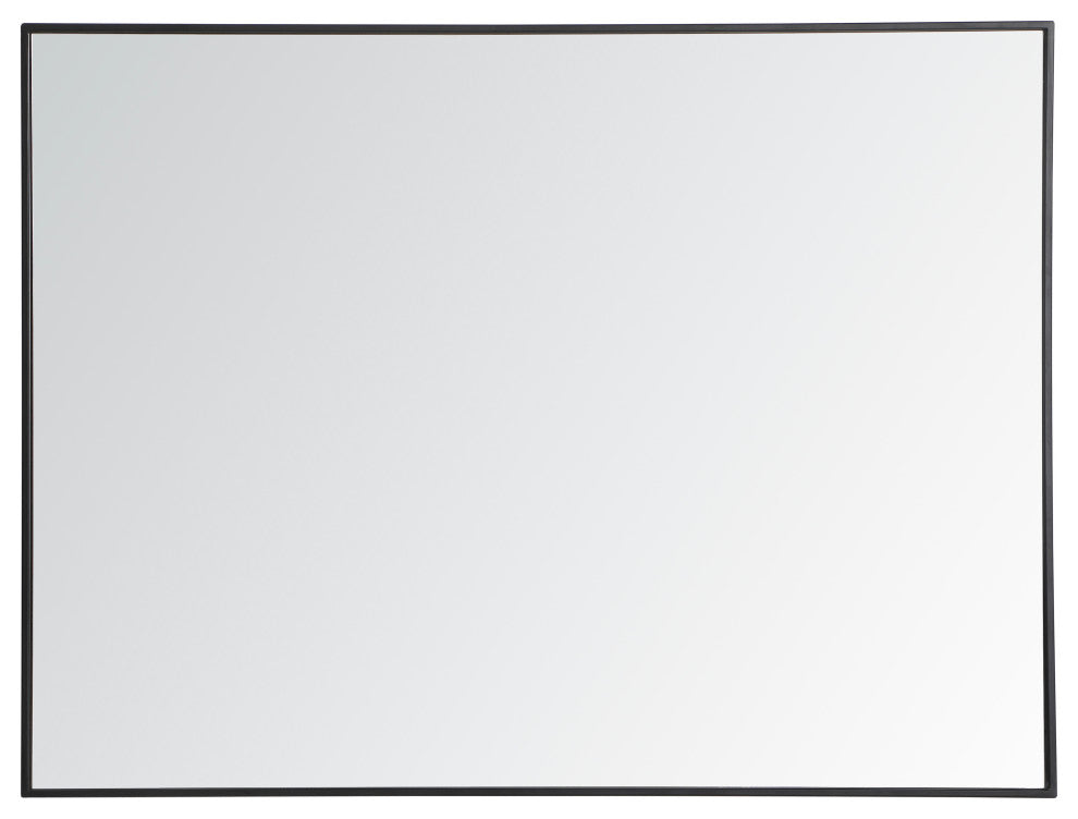 Home Living Metal Frame Rectangle Mirror 36", Black
