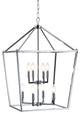 Pagoda Lantern Metal LED Pendant, Chrome, Width: 20"
