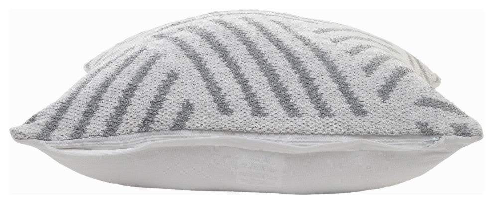 Geometric Striped Throw Pillow, Gray