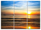 "Fascinating Sunset Over Clam Beach" Beach Metal Wall Art, 3 Panels, 36"x28"
