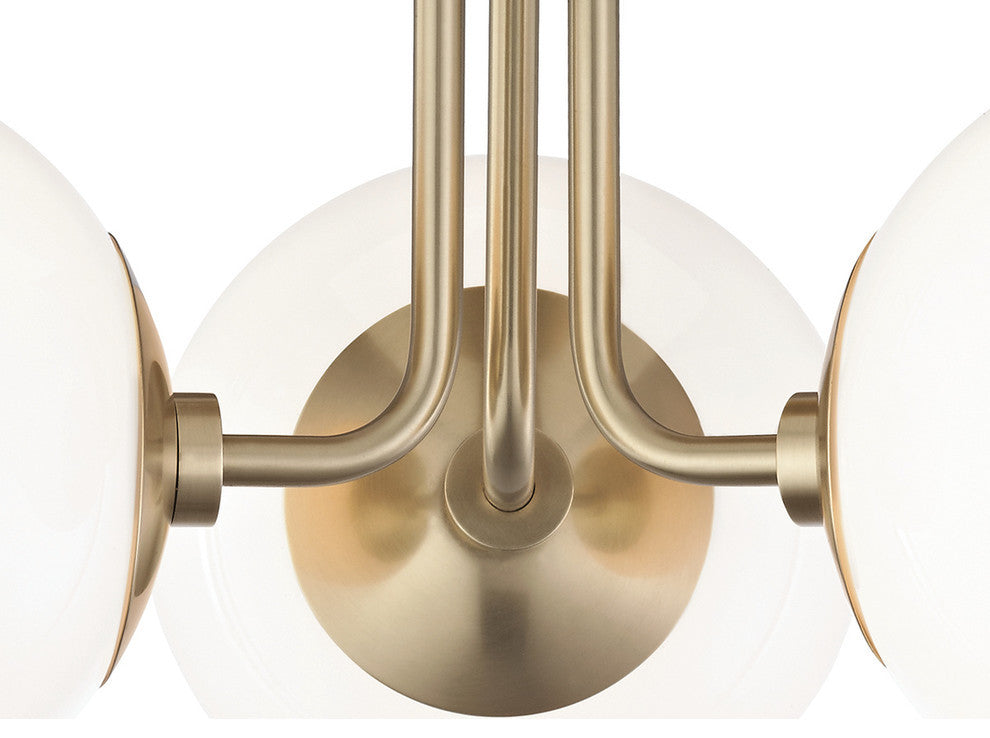 Stella 3-Light Semi-Flush Mount, Finish: Aged Brass
