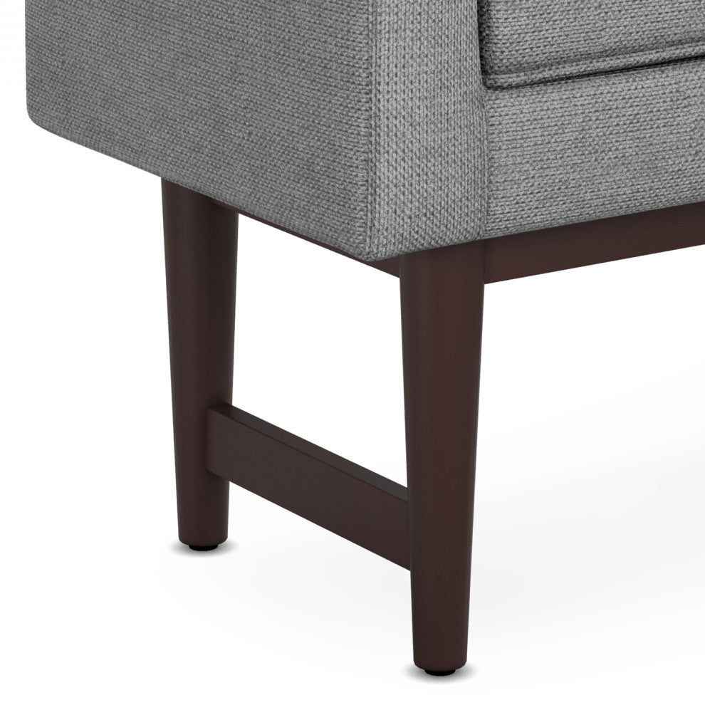 Scott Solid Hardwood Small Ottoman Bench, Pewter Grey