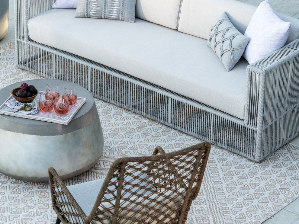 Aries Coffee Table, Concrete, Silver