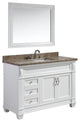 Hudson 48" Single Sink Vanity Set, White With Marble Top