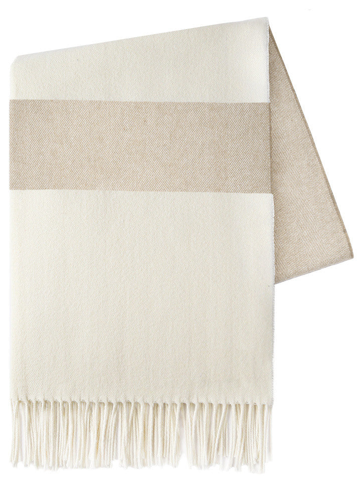 Sydney Stripe Herringbone Throws, Dune