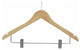 Wooden Anti-Theft Security Combo Hanger, Natural/Chrome Finish, Box of 100