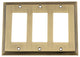 NW Deco Switch Plate With Triple Rocker, Antique Brass