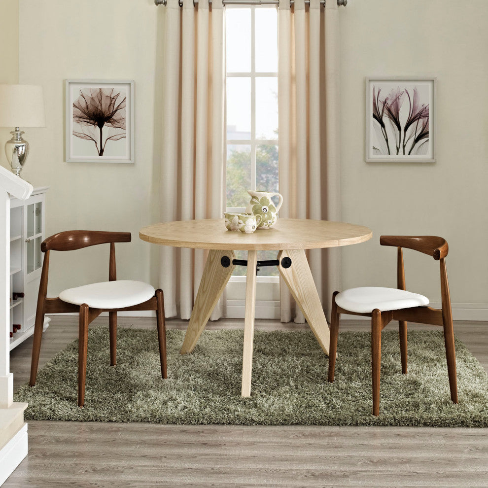 Dark Walnut White Stalwart Dining Side Chairs Set of 2