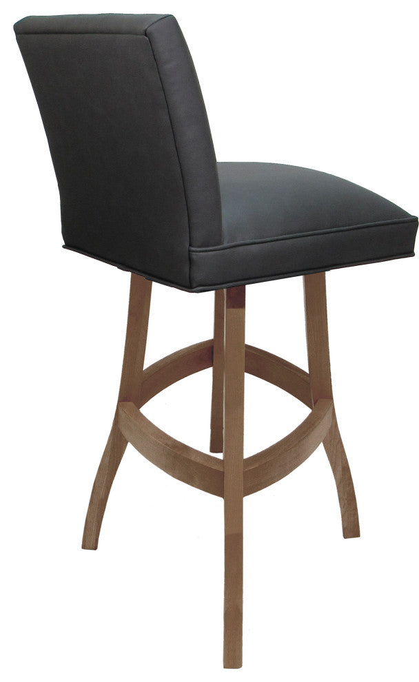 Swivel Wood Counter, Bar or Extra Tall Stool - Sommerville on S-Base, Gray Vinyl - Cashew, 34"