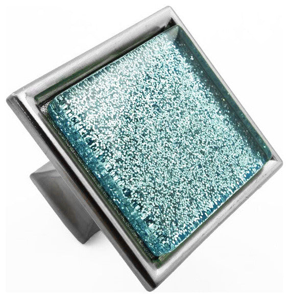 Sparkling Ice Silver Sand Crystal Glass Brushed Nickel Madison Classic Knob