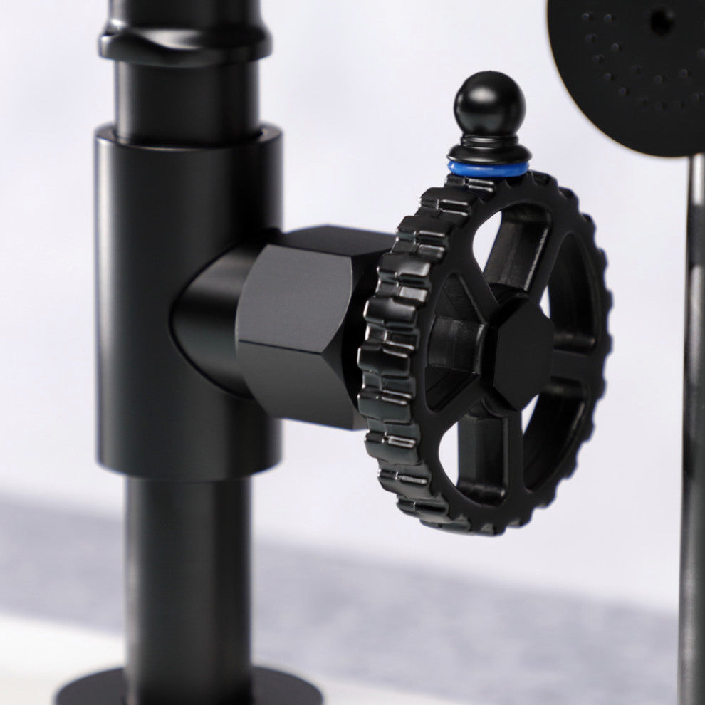 KS2330CG Bridge Kitchen Faucet With Brass Sprayer, Matte Black