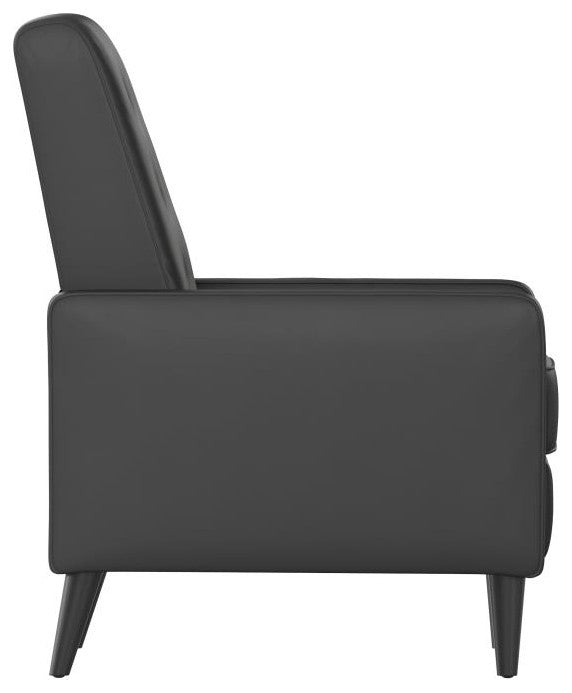 Ezra Upholstered Button Tufted Pushback Recliner, Black