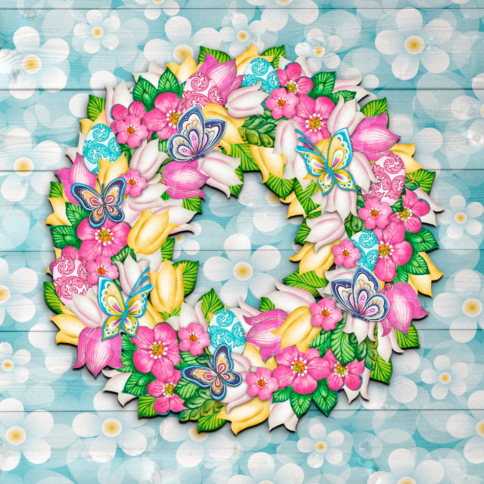 Flowers Spring Wreath Door Hanger