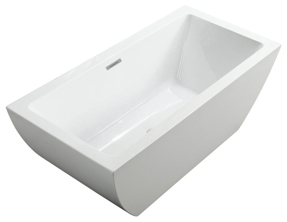 Livorno 59" Freestanding Bathtub, Glossy White