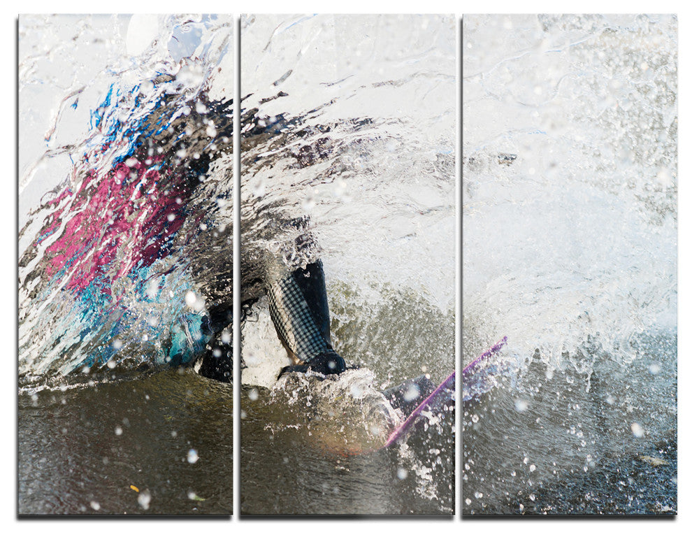 "Guy on a Wakeboard" Digital Metal Wall Art, 3 Panels, 36"x28"