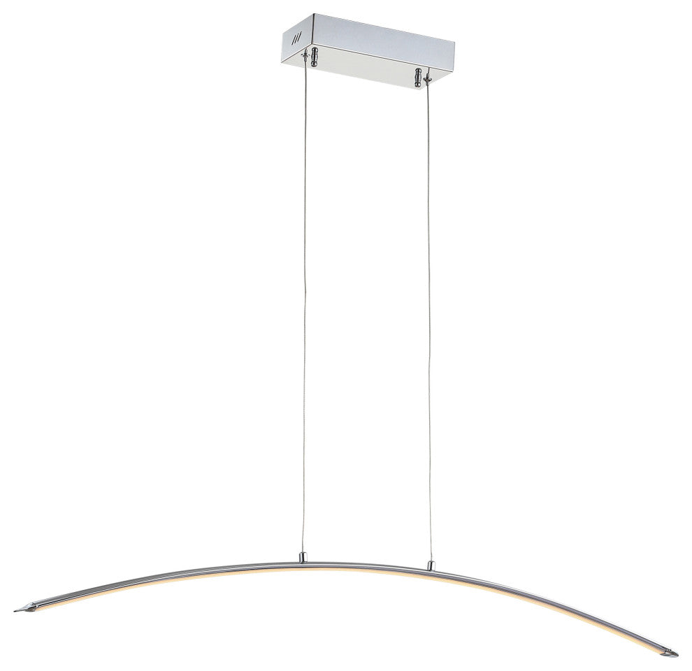 Roxanna 41.5" Dimmable Adjustable Integrated Led Linear Pendant, Chrome