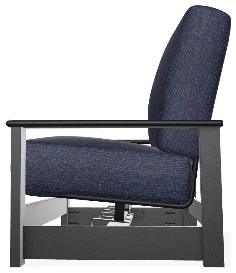 Leeward Deep Seat Outdoor Loveseat with Hidden Motion, Indigo/Black