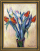 Claude Oscar Monet Vase of Tulips Framed Premium Canvas Print, 21"x28"