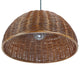 Handwoven Wicker Dome Pendant Light, Brown