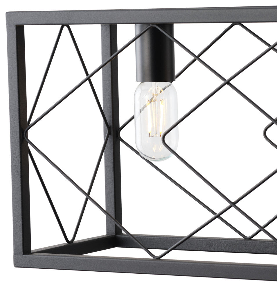 Black Rectangle 5-Light Kitchen Island Chandelier