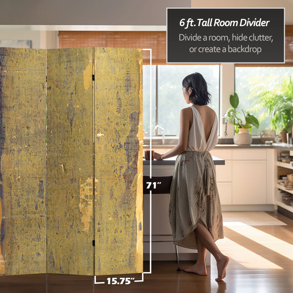 6' Tall Olive Prairie Canvas Room Divider