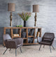 Leeds Bookcase Dark Walnut Finish Iron Base