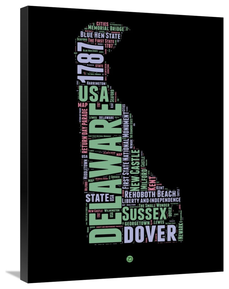 "Delaware Word Cloud 1" Fine Art Print