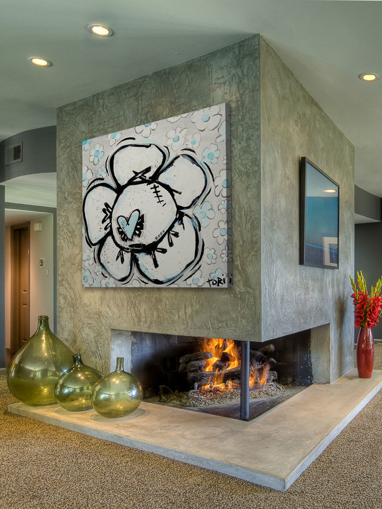 "Yikes Flower" Painting Print on Canvas by Tori Campisi