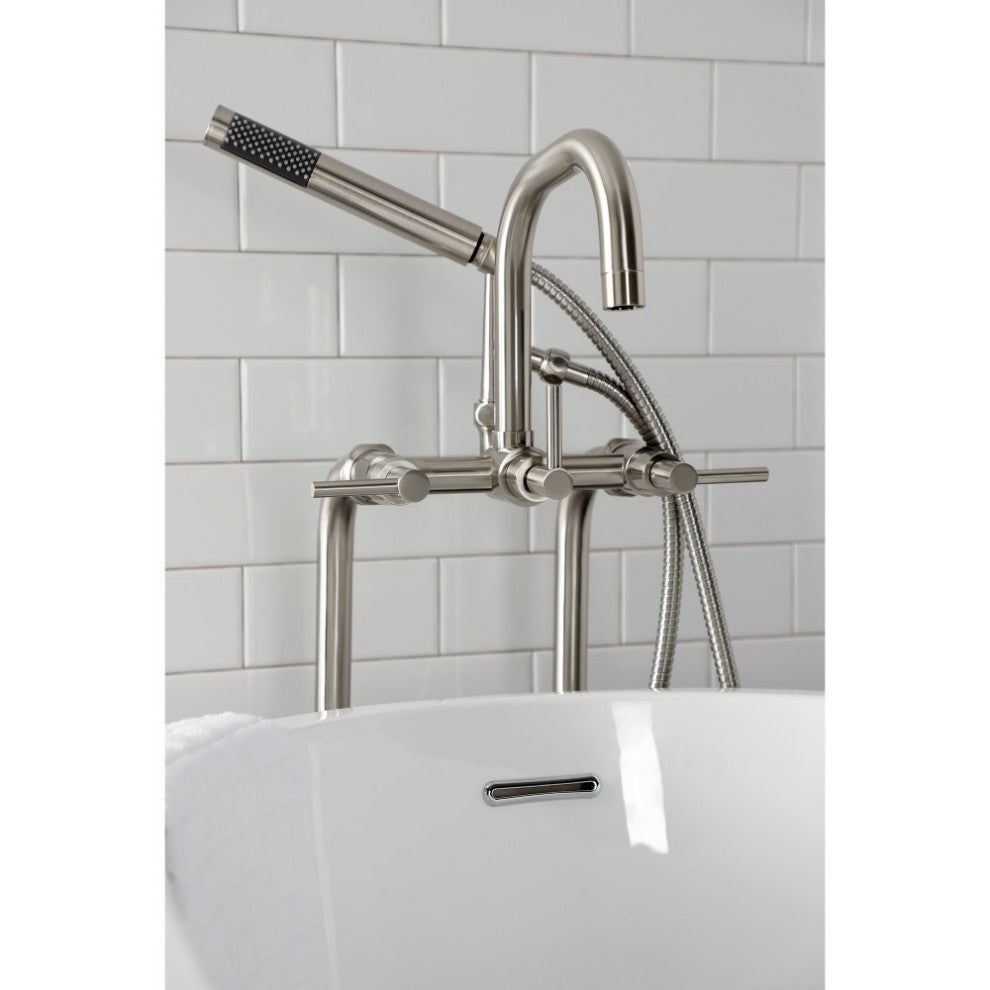 CCK8408DL Freestanding Tub Faucet With Supply Line, Stop Valve, Brushed Nickel