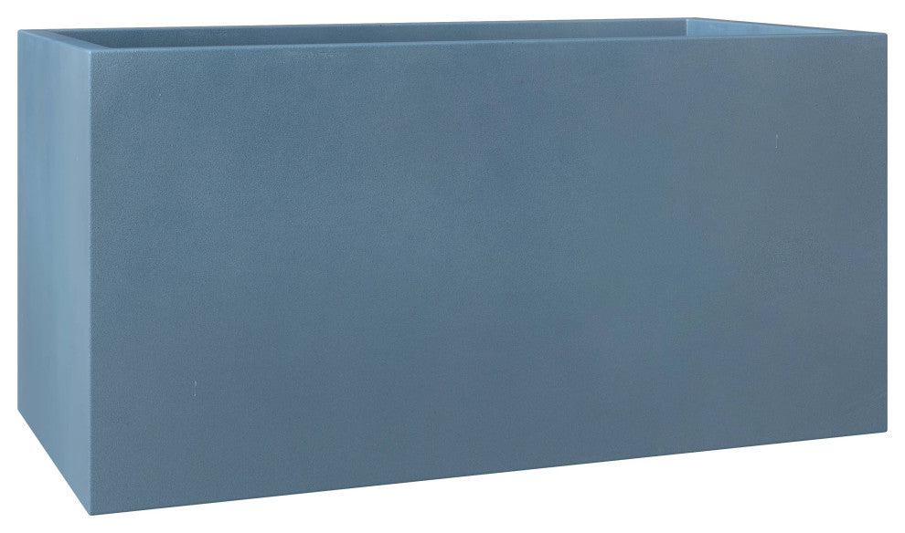 Bloom Rectangular Planter, Fiberstone and MGO Clay, Aged Concrete, 16 Inch