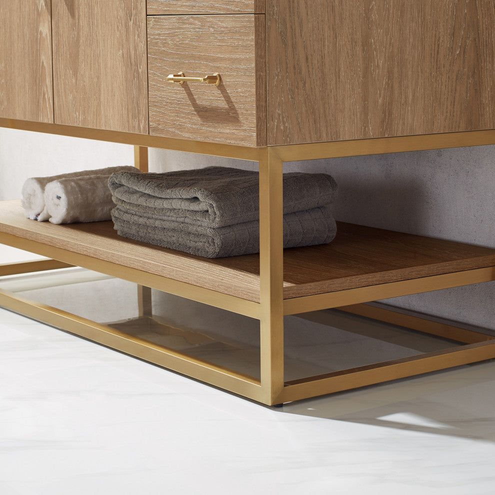 Alistair Vanity, North American Oak, 48 Inch, With Mirror