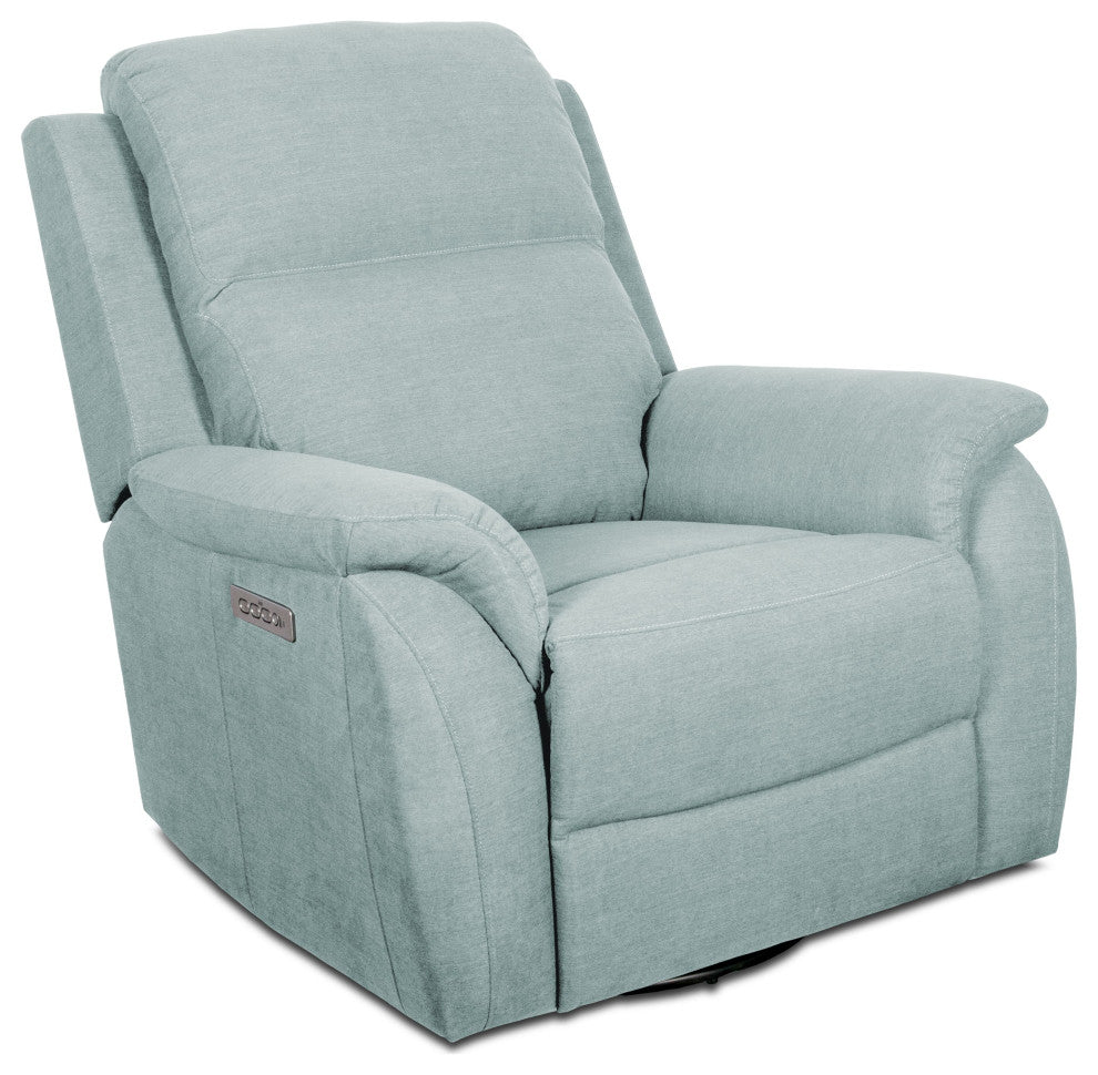 Sealy Posturepedic Ashland Motion Recliner, Adjustable Headrest, Light Blue