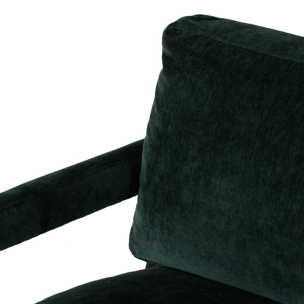 Olson Swivel Chair-Emerald Worn Velvet