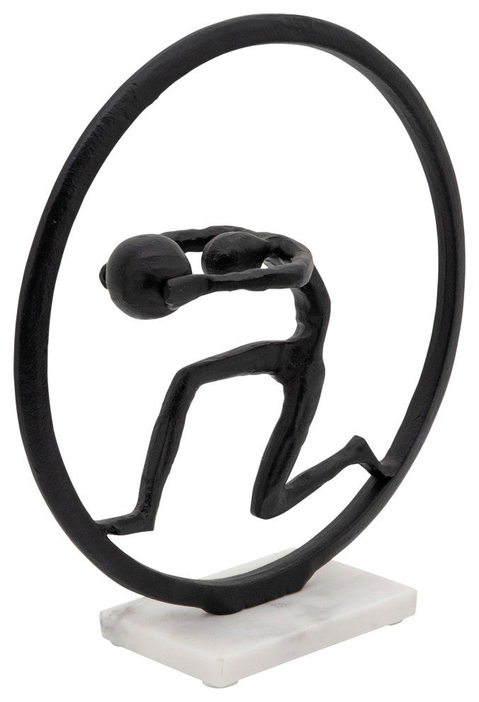 14" Man With Ball On Hand, Black