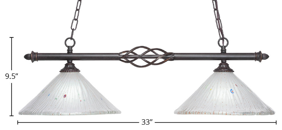 Elegante 2-Light Island Light, Frosted Crystal