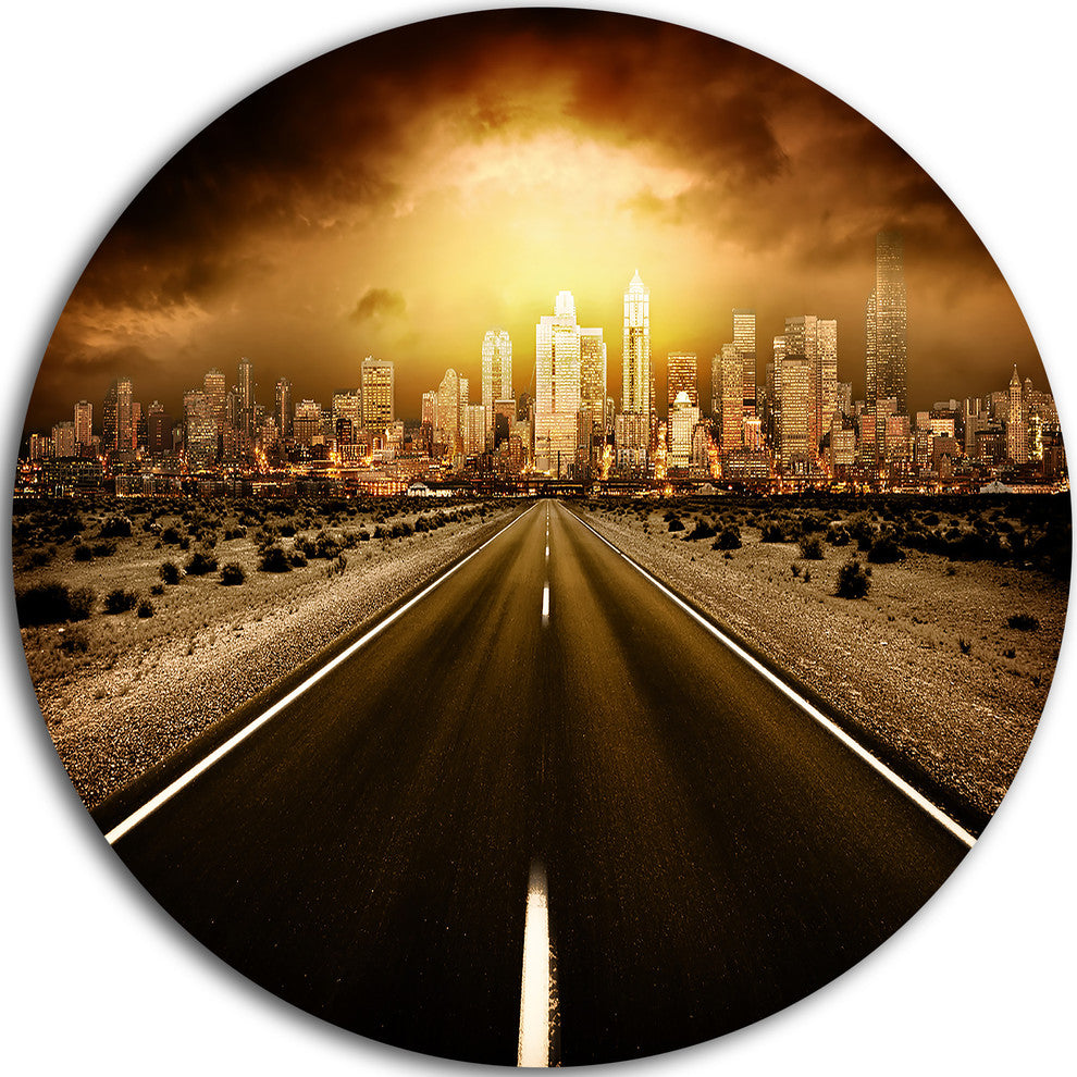 World'S End, Landscape Photography Round Wall Art, 23"