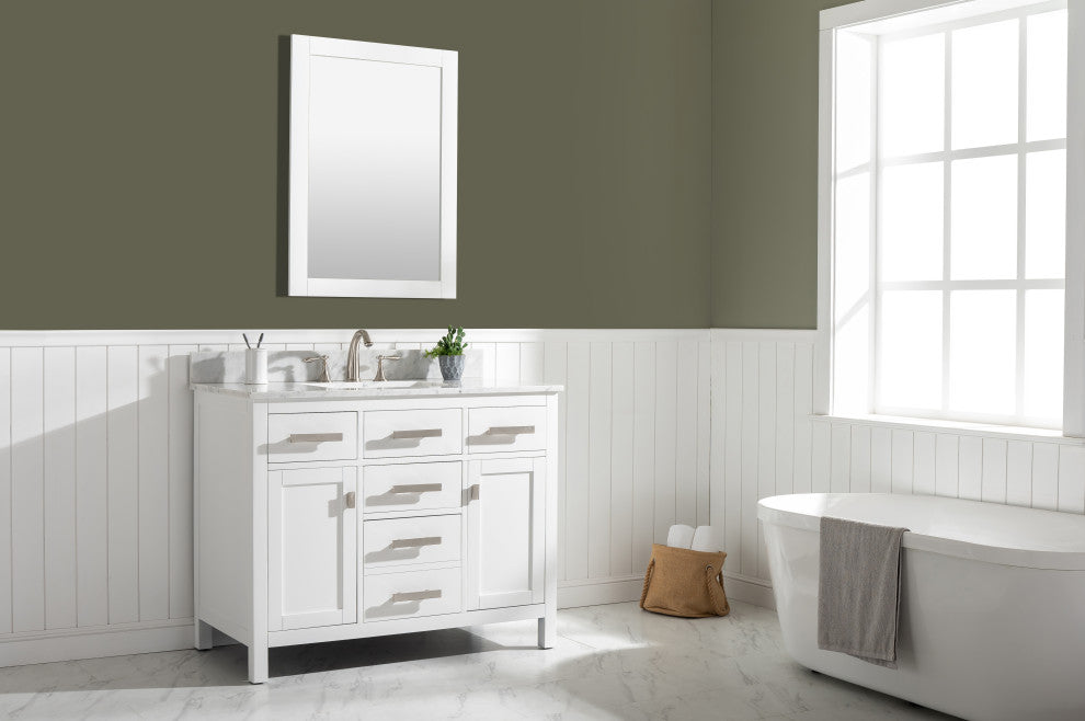 Valentino 42" Single Vanity, White