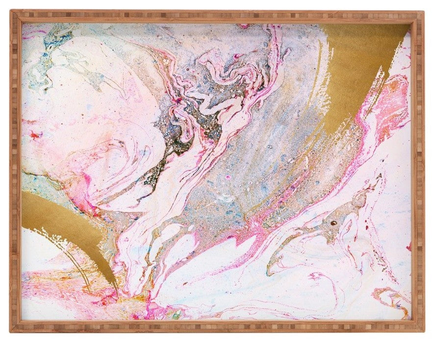 Iveta Abolina Winter Marble Rectangular Tray, 18"x14"