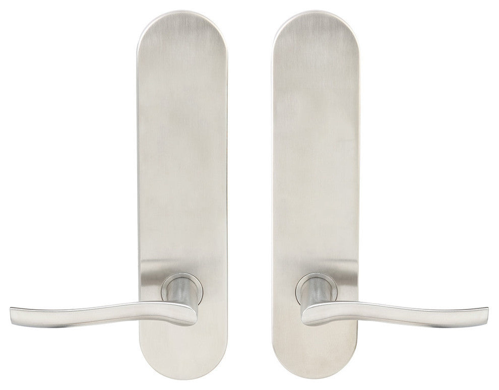 Waterfall Lever, Tubular Privacy, Satin Stainless Steel, 2-3/8" Backset