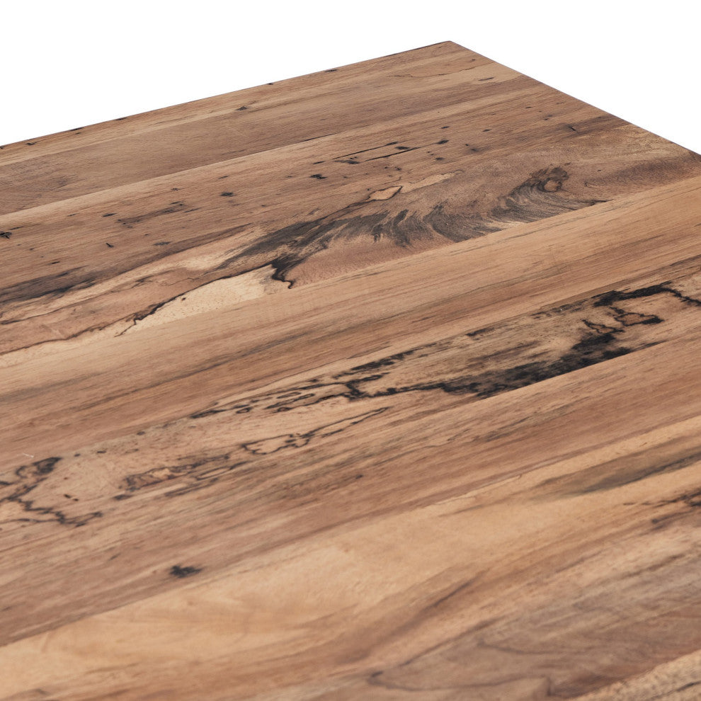 Hudson Large Square Coffee Table Spalted Primavera, Black Pine