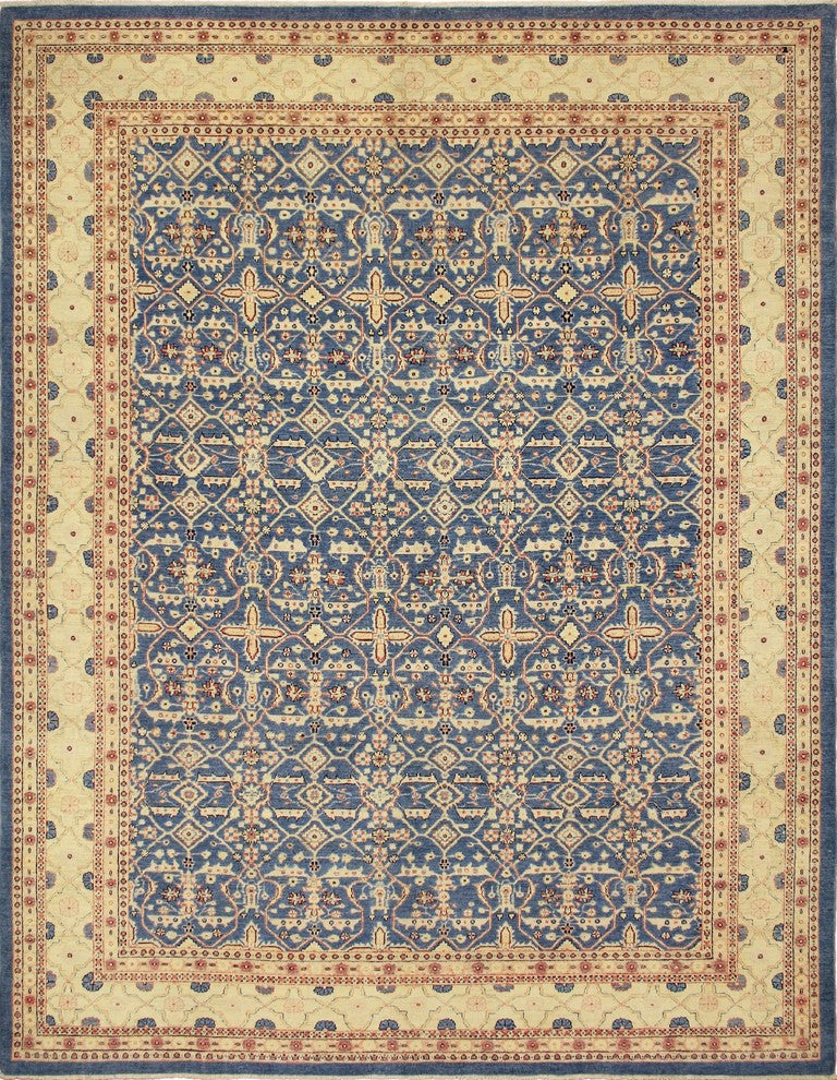 Faded Peshawar Ashly Blue/Gold Rug, 9'0x11'10