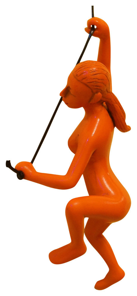 Climbing Woman in Blue, Large Orange