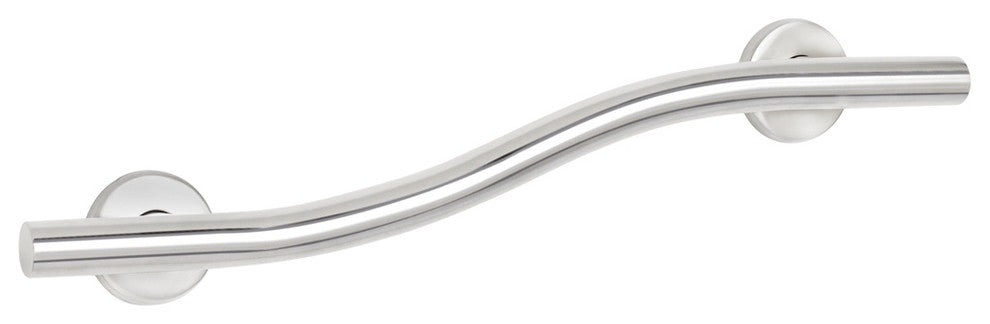 Wave Design Shower Grab Bar, Polished Stainless, 24"