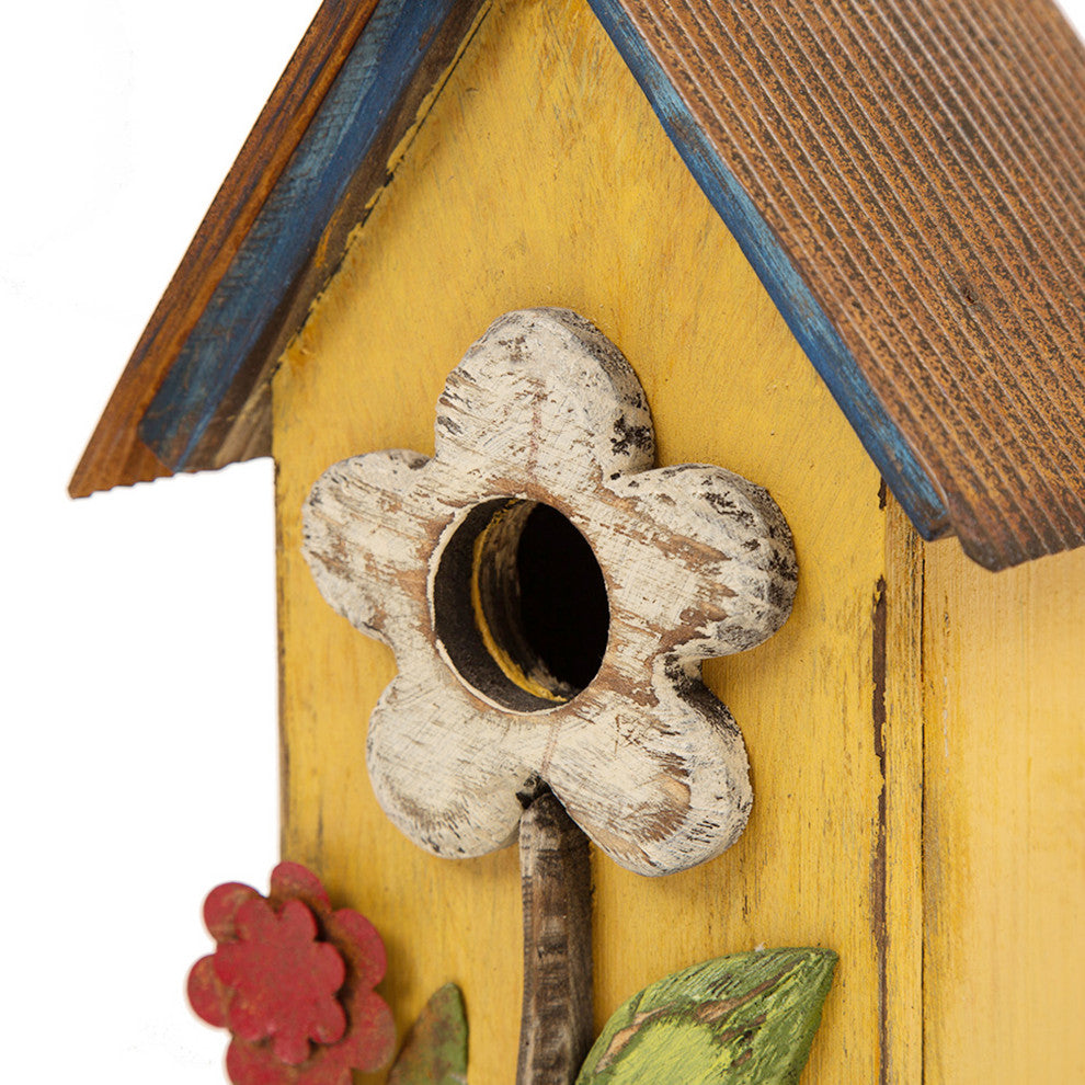 Decorative Wooden Rustic Multi-Functional Hanging Hand-Painted Birdhouse