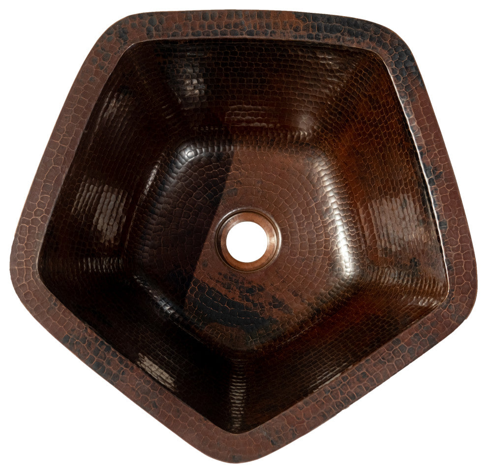 15" pentagon Copper sink