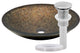 Laghetto Glass Vessel Sink and Drain, Brushed Nickel