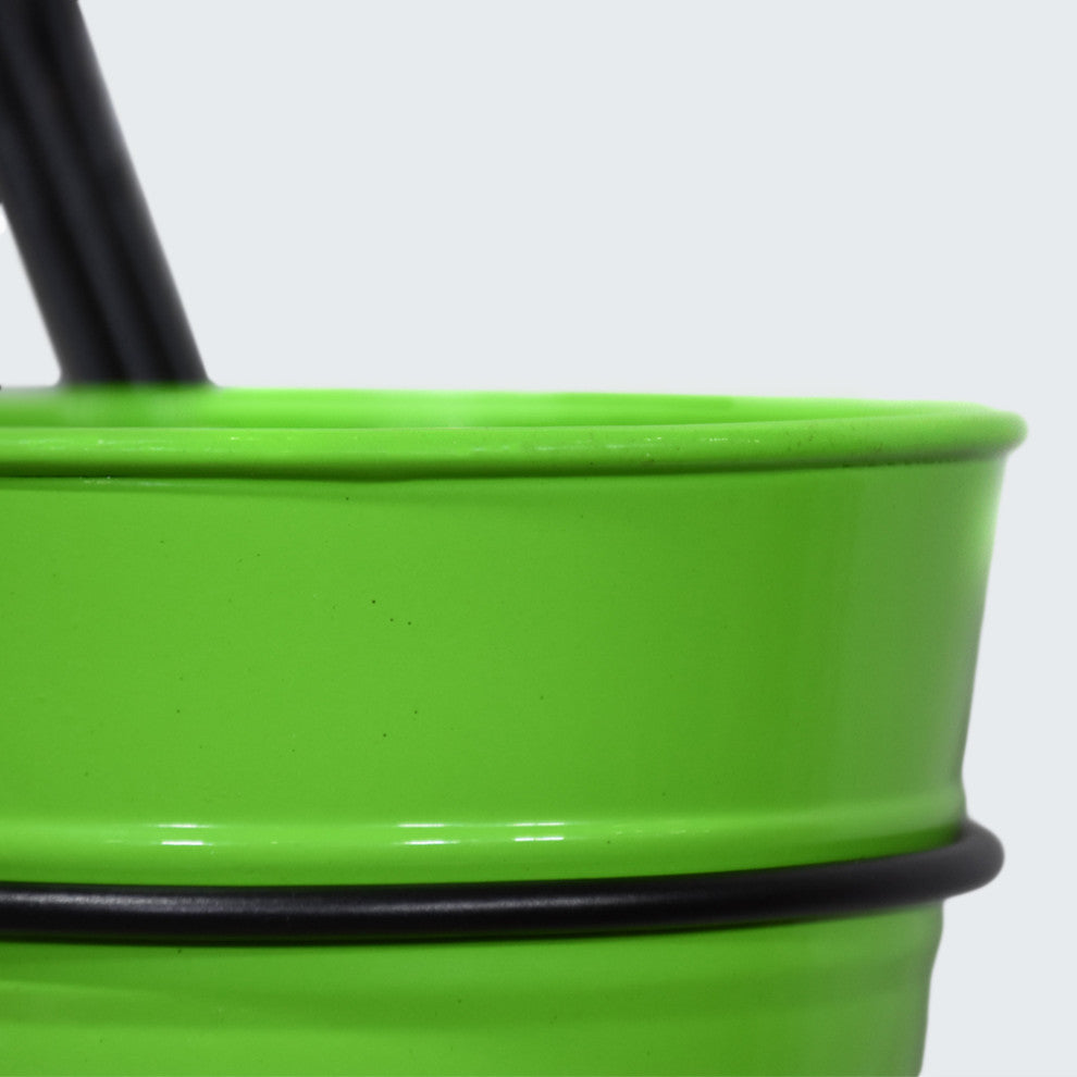 Handmade 100% Iron Round Modern Planters Pot, Green