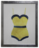 Yellow Bathing Suit With Blue Outline, Flat Wide Silver