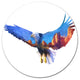 Eagle Double Exposure Illustration, Animal Round Wall Art, 23"